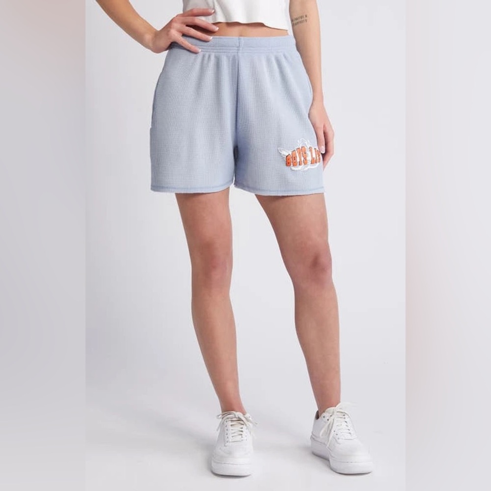 NWT BOYS LIE Fool Me Once Francis Waffle Knit Shorts Blue Sz M - Picture 12 of 12